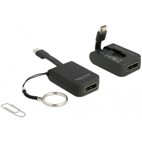 Delock usb-c > displayport adapter sleutelhanger (zwart, 4k 60hz)