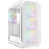 Sharkoon ak5m rgb midi tower behuizing (wit | 2x usb-a | 1x usb-c | rgb | tempered glass)