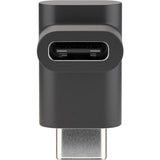 Goobay usb-c (male) naar usb-c (female) 90° adapter (zwart)