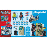 Playmobil city action - politiemotor: achtervolging van de geldrover constructiespeelgoed (70572)