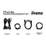 Iiyama g-master gold phoenix gcb3486wqscp-b1 34 curved ultrawide gaming monitor (zwart, 2x hdmi, displayport, 2x usb-a, 2x usb-c, rj-45, 240 hz)