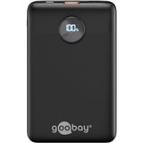 Goobay powerbank compact 10.000 mah (zwart, 10 ah, 1x usb-a, 1x usb-c, power delivery, quick charge)