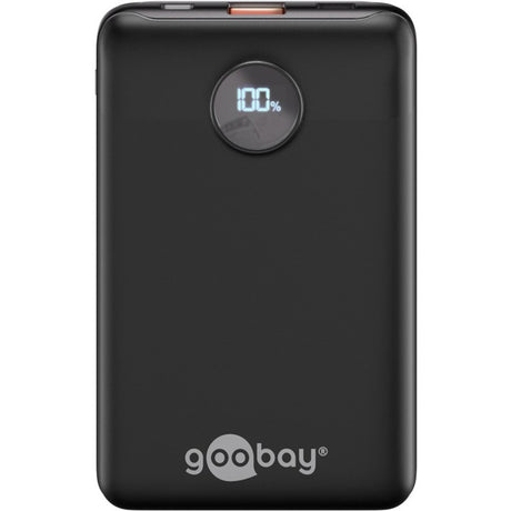 Goobay powerbank compact 10.000 mah (zwart, 10 ah, 1x usb-a, 1x usb-c, power delivery, quick charge)