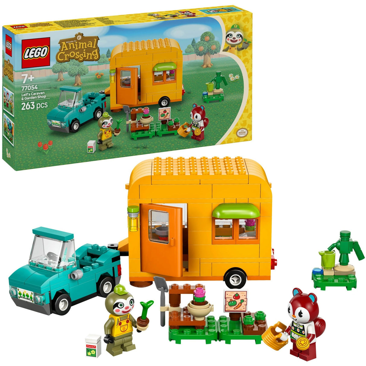 Lego animal crossing 77054 leifs caravan en tuinwinkel