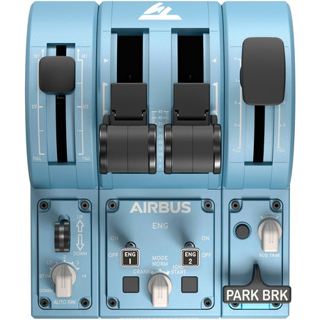 Thrustmaster tca quadrant add-on airbus edition gaming gasregelaar (blauwgrijs zwart, pc)