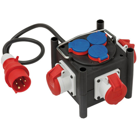 Brennenstuhl compacte rubberen stroomverdeler bsv 3 ls e 16 2 ip44 1 meter 3-voudige stekkerdoos (zwart, 3x stekker, 3x geaard, 3x cee)
