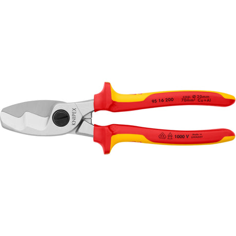 Knipex kabelschaar vde met dubbele snijkanten 9516200 kniptang