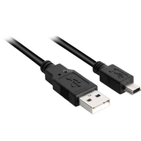 Sharkoon usb-a 2.0 > mini usb-b kabel (zwart, 2 meter, dubbele afscherming)