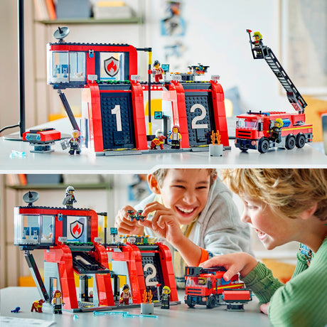 Lego city brandweerkazerne en brandweerauto - 60414