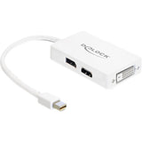 Delock mini displayport naar displayport hdmi dvi adapter (wit)