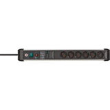 Brennenstuhl premium-protect-line, stekkerdoos 6-voudig met overspanningsbeveiliging (3m kabel, met schakelaar, made in germany)