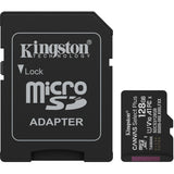 Kingston canvas select plus 128 gb microsdxc geheugenkaart (zwart, uhs-i u1, class 10, v10, incl. sd adapter)