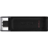 Kingston datatraveler 70 64 gb usb-stick (zwart, dt70 64gb, usb-c 3.2 gen 1)