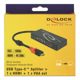Delock usb-c > hdmi vga adapter (zwart, 0,2 meter)