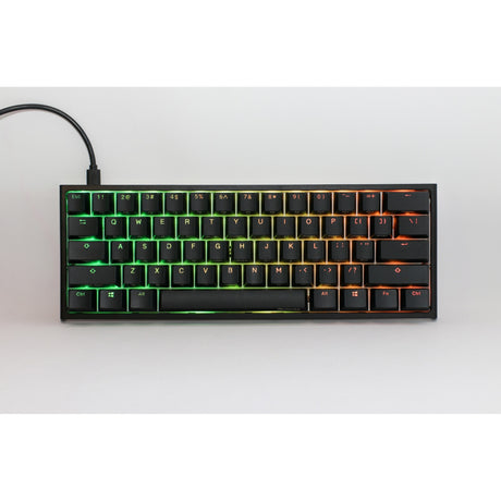 Ducky one 2 pro mini classic rgb mechanisch gaming toetsenbord (zwart, us lay-out (qwerty), cherry mx speed silver, 60%, rgb led, double-shot pbt, quack mechanics)