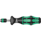 Wera serie 7400 kraftform instelbare momentschroevendraaier draaimomentsleutel (zwart groen, 0.3 tot 1.2 nm, met rapidaptor snelwisselhouder)