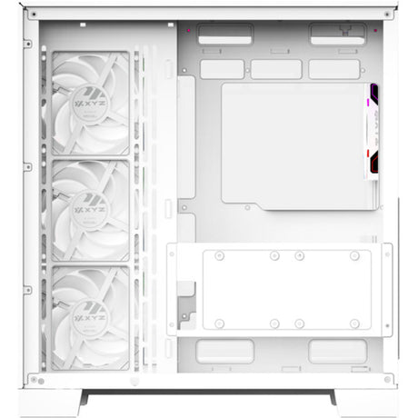 Xyz pc gear tesseract a-rgb midi tower behuizing (wit | 2x usb-a | 1x usb-c | rgb | tempered glass)