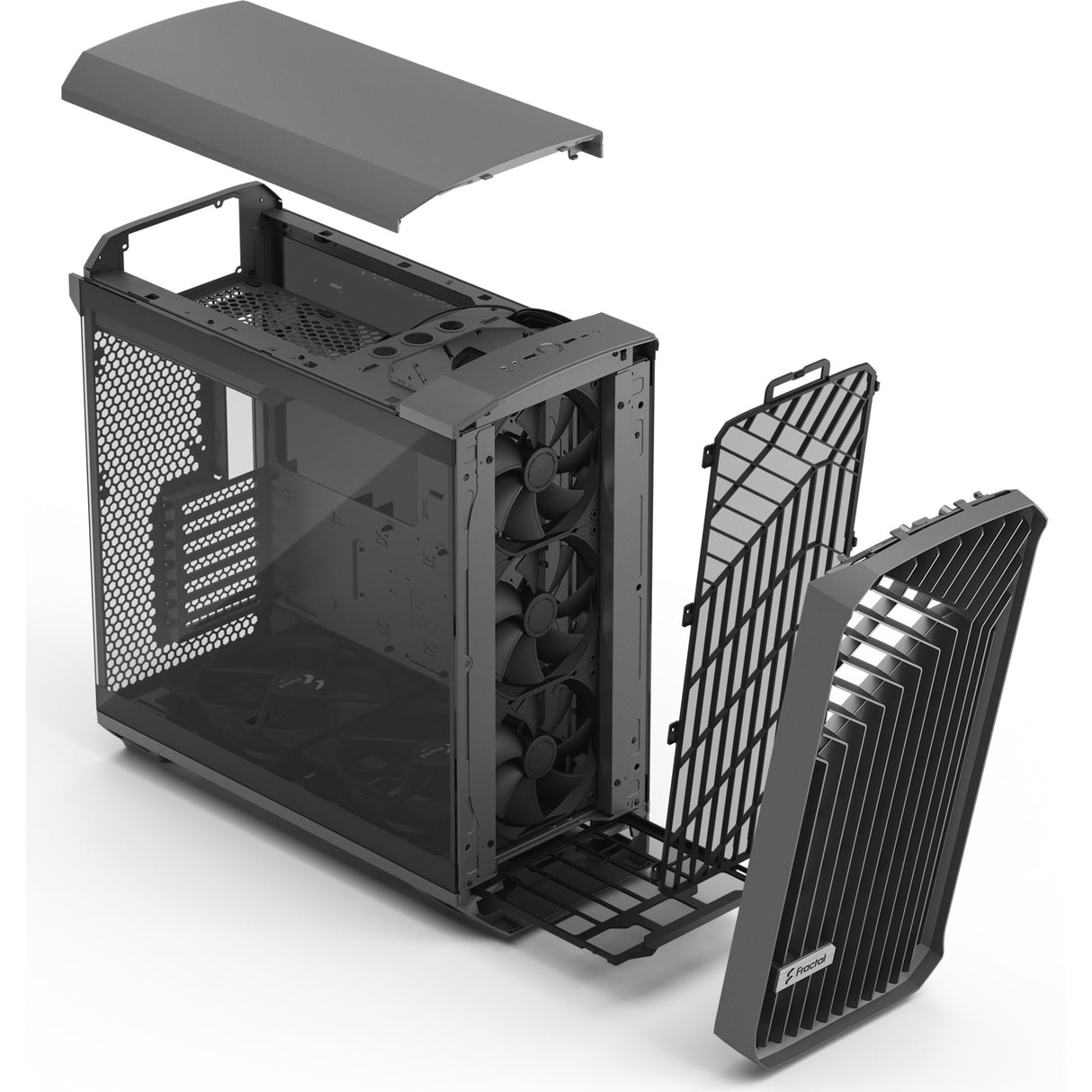 Fractal design torrent gray tg light tint midi tower behuizing (grijs | 2x usb-a | 1x usb-c | tempered glass)