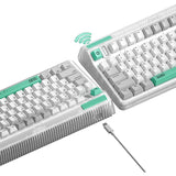 Iqunix og80 wormhole wireless mechanical keyboard (grijs, us lay-out (qwerty), cherry mx brown, 80% (tkl), rgb leds, hot-swappable, pbt, 2.4ghz | bluetooth 5.1 | usb-c)