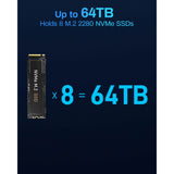 Terramaster f8 ssd nas (zwart, 1x 10gbe, hdmi, usb)