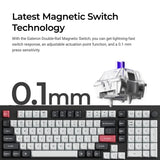 Keychron q5 he qmk wireless custom keyboard (wit, us lay-out (qwerty), gateron double-rail magnetic nebula, 96%, rgb leds, osa double-shot pbt, hot swap, knob, 2.4ghz | bluetooth 5.1 | usb-c)