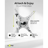 Goobay tv wall mount caravan fullmotion (m), 13 to 43 inch wandmontage (zilver)