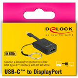 Delock usb-c > displayport adapter sleutelhanger (zwart, 4k 60hz)