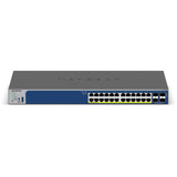 Netgear 24-poorts gigabit poe+ smart switch met 4 sfp+ poorten (grijs, 10g,smart managed)