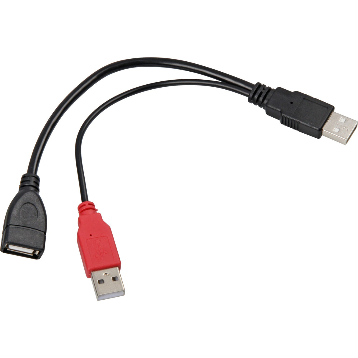 Delock y-kabel 2x usb-a 2.0 male > 1 x usb-a 2.0 female splitterkabel (zwart rood, 0,2 meter)