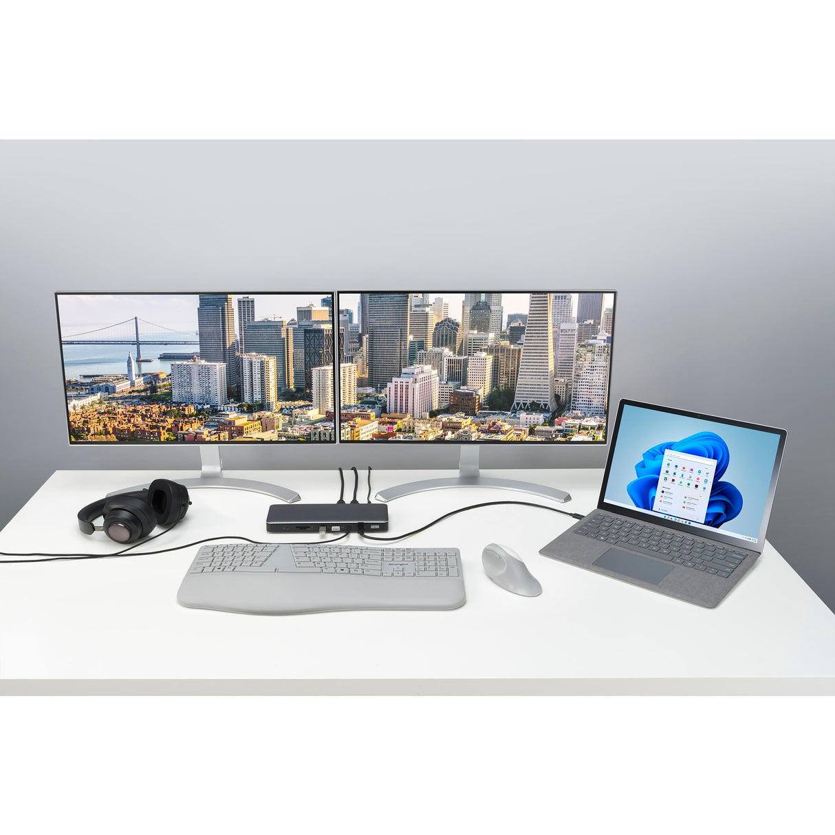 Kensington sd5760t dockingstation (zilver zwart, thunderbolt 4, usb-c, usb-a, hdmi, pd)