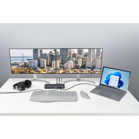 Kensington sd5760t dockingstation (zilver zwart, thunderbolt 4, usb-c, usb-a, hdmi, pd)
