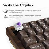 Keychron k2he all-wood special edition mechanisch toetsenbord (houtkleur, us lay-out (qwerty), gateron double-rail magnetic nebula, 75%, gateron double-rail magnetic, osa pbt double-shot, hot swap, bluetooth 5.2 | usb-c)