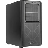 Silverstone sst-sed1-b midi tower behuizing (zwart | 2x usb-a | 1x usb-c)
