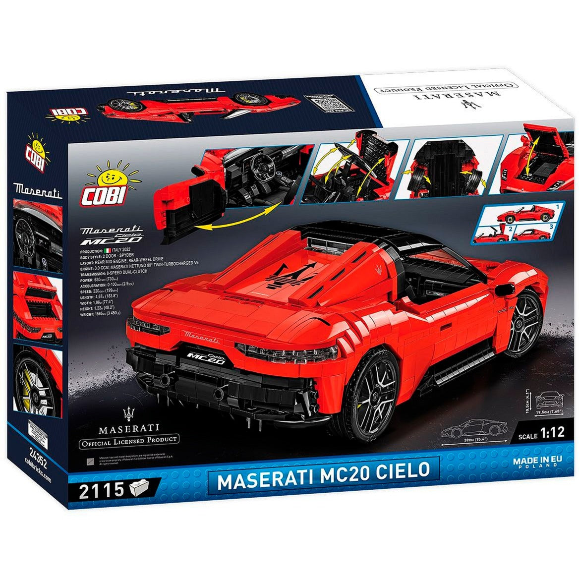 Cobi maserati mc20 cielo constructiespeelgoed (schaal 1:12)