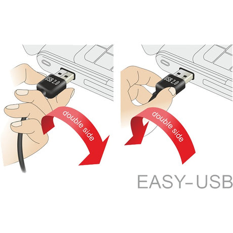 Delock usb 2.0 male left right > micro-b, 3m kabel (zwart, 83384)