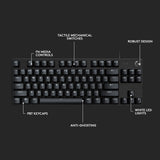 Logitech g413 tkl se mechanisch gaming toetsenbord (zwart, us-international lay-out (qwerty), gl tactile, 80% (tkl))