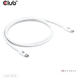 Club 3d usb-c 80gbps certified 240w 8k 240hz kabel (wit, 1.2m)