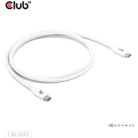Club 3d usb-c 80gbps certified 240w 8k 240hz kabel (wit, 1.2m)