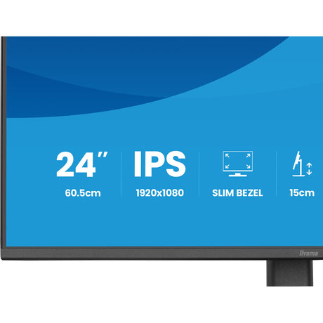 Iiyama prolite xb2493hsu-b1 23.8 monitor (zwart (mat), 120 hz, hdmi, displayport, usb, audio)