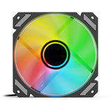 Sharkoon shark mirror rgb pwm reverse case fan (zwart, 120 x 120 x 25 mm)