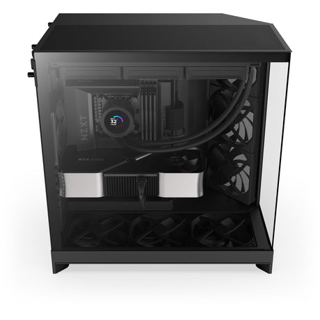 Nzxt h9 flow midi tower behuizing (zwart (mat) | 2x usb-a | 1x usb-c | tempered glass)