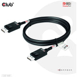 Club 3d gecertificeerde displayport 2.1 kabel (zwart, 1,2 meter, 8k)