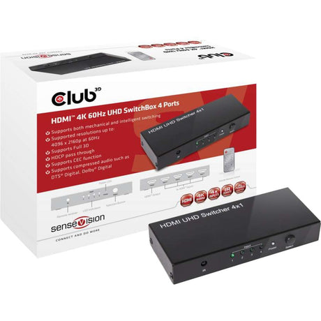 Club 3d hdmi switch 2.0 uhd (zwart)