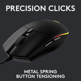 Logitech g203 lightsync gaming muis (zwart, 200 - 8000 dpi, rgb leds)