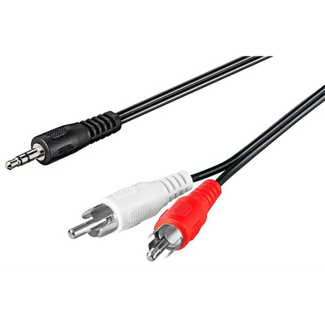 Goobay 3,5 mm jack naar 2x stereo rca (tulp) kabel (zwart, 1,5 meter)