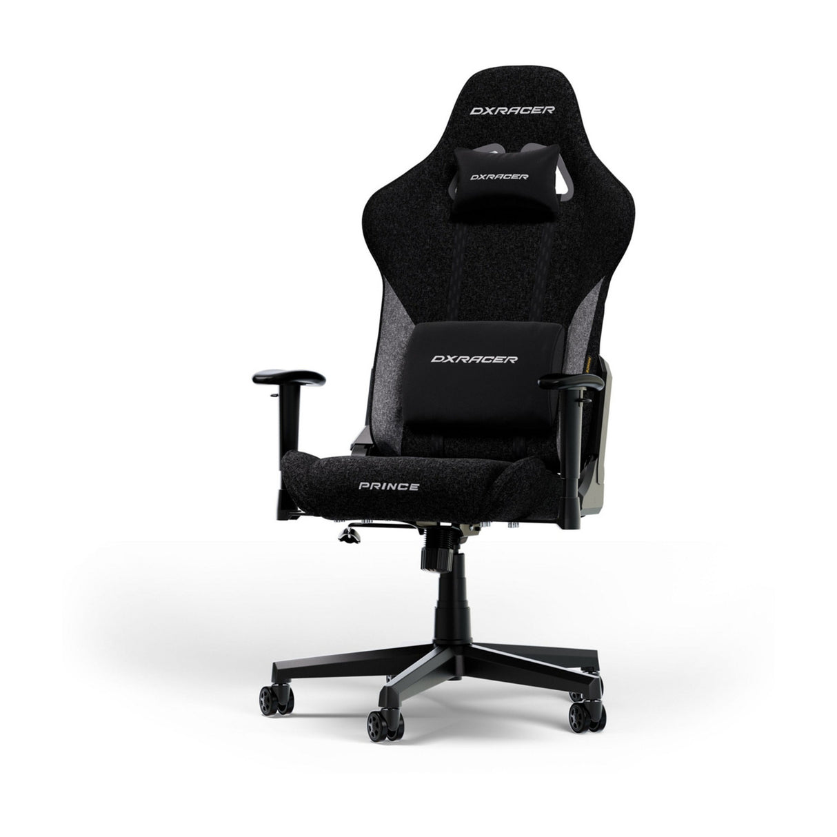 Dxracer prince l black grey fabric gamestoel (zwart)