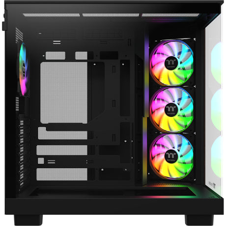 Thermaltake view 380 xl ws argb midi tower behuizing (zwart houtkleur | 2x usb-a | 1x usb-c | rgb | tempered glass)