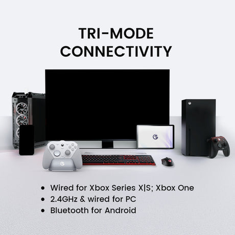 Gamesir g7 pro tri-mode - shadow ember gamepad (zwart donkerrood, xbox series x|s, xbox one, pc, android, steam)