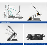 Act connectivity laptopstandaard, aluminium, inklapbaar, traploos in hoogte verstelbaar (zwart)