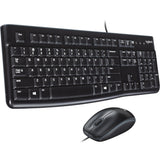 Logitech mk120 desktopset (zwart, eu lay-out (qwerty), rubberdome)